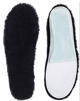 Fityou Women's Genuine Sheepskin Insole Cozy Warm Fluffy Shoe Insoles for Wellies Slippers Boots with Latex Backing 8 B(M) US Black