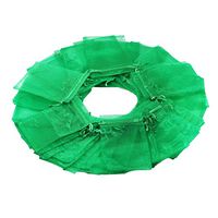 100Pcs 5X7 Inches Sheer Drawstring Organza Jewelry Pouches Wedding Party Christmas Favor Gift Bags (Green)
