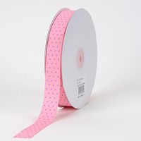 BBCrafts Pink with Lavender Dots Grosgrain Ribbon Swiss Dot 3/8 inch 50 Yards