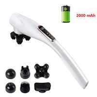 Rechargeable Powerful Electric Pure-Wave Cordless Percussion,Wireless Portable Design Hand Held Deep Tissue Massager for Anyone,White