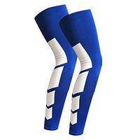 CFR Recovery Compression Leg Sleeves (Pair) - Sport Football Basketball Cycling Strech Leg Knee Long Sleeve Blue,M