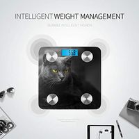 Black Cat with Yellow Eyes Weight Scale Bluetooth Weight Scale Kg Weighing Machine for Body Tracks 8 Key Compositions Analyzer Sync with Fitness Apps 400 Lbs