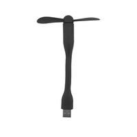 BX USB Mini Fan (2 Pack) for Portable Silent Cooling Airflow with Flexible Bendable Neck for Home, Office Desk, Table, Outdoor - Black