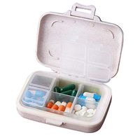 super1798 Pill Organizer, 3/6 Slots Moisture-Proof Pill Box Storage Case Travel Organizer Beige 6 Compartments