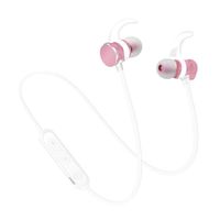 KATEGY Running Sports Bluetooth Headphones Magnetic Wireless Earbuds in-Ear Sweatproof Earphones with Mic (Noise Canceling, Bluetooth V4.2, Voice Prompts, 7 Hours Play Time, Secure Fit) - Pink