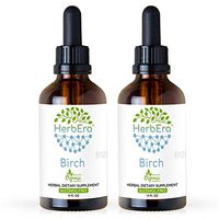 Birch B120 (2pcs) Alcohol-Free Herbal Extract Tincture, Super-Concentrated Organic Birch (Betula Pendula) Dried Leaf (2x4 fl oz)