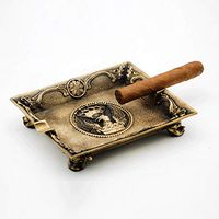 Slivy Vintage Copper Cigar Ashtray Classical Luxury Metal Tabletop Ashtrays Cigar Rest for Indoor, Outdoor, Patio, Home, Office Use, Carved Eagle Cigar Rest Gift for Men Women, 7.63"