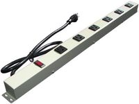 2' 6 Outlet Metal Plug Strip, Beige