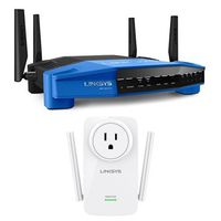 Linksys WRT1900ACS Dual-Band Smart Wi-Fi Gigabit Router & Linksys AC1200 Amplify Dual Band Wi-Fi Range Extender Bundle