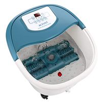 Foot Spa/Bath Massager with Heat, Bulbbles, Digital Temperature Control, 16 Masssage Rollers with Mini Acupressure Massage Points, 2 Maize Massage Rollers to Relieve Feet Muscle Pain Home Use (Blue)