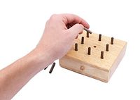 9 Hole Pegboard | Wooden Box Peg Board for Finger Dexterity, Physical Therapy, Fine Motor Coordination, Sensory Rehabilitation