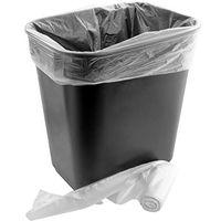 Space-Saving Trash Can and 100x 4 Gal. Leak-Proof Liners Set. Small Black Plastic Wastebasket and Clear Bags Great for Bathroom, Kitchen or Home Office. Garbage Bin Fits Under Most Desks and Cabinets