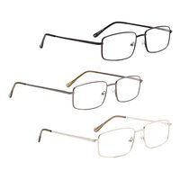 READING GLASSES 3 pack Large Metal Readers for Men +0.75