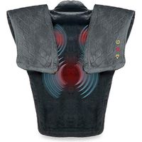 Vibration Massage Wrap with Subtle Heat | Adjustable Intensity, Soft Fabric | Shoulder Massage, Relieves Neck, Upper Back, Shoulder Tension | Gray