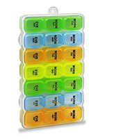 Pill Organizer Box with Snap Lids| 7-Day AM/PM | Detachable Compartments for Pills, Vitamin. (828 New)