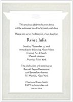 Flowers Border with Sheen Baptism Christening Invitations - Set of 20