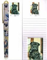 Black Pug Stationery Gift Set