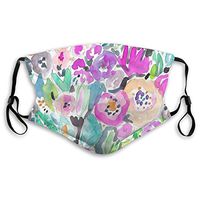 Adjustable Earloop Face Ma-sk,Anti-smog PM2.5 Ma-sk Wild Garden Painterly Watercolor Floral 5 Layers of Activated Carbon Filter,Reusable Protection Ma-sk