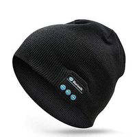 Wireless Bluetooth Beanie Hat Headphone by QScollection - Unisex Winter Music Knit Hat with Stereo Speaker and MIC Perfect for Outdoor Sports Men Women Teen Boys Girls (Black)