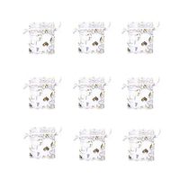 WSERE 50 Pieces Organza Gift Bags Drawstring Packing Bag Wedding Birthday Party Favors Jewelry Mesh Heart Shaped Yarn Bag 7 Colors, 3.6×2.8 inches(White)