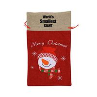 VAbBUQBWUQ World's Smallest Giant Santa Clause Drawstring Candy Goody Toy Gift Stocking Bag Holiday Wrapping Party Favors Presents Decorations
