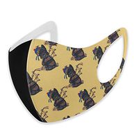 YOFFYO Comfort Earloop Face Covers, Dustproof Anti Smog Mouth-Muffle with Adjustable Elastic Band - Windproof Scottie Dog with Bagpipes Pattern Half Face Mouth Cover