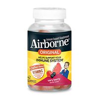 Airborne Vitamin C 750mg - Airborne Very Berry Flavored Gummies (42 count in a bottle), Gluten-Free Immune Support Supplement with Echinacea and Ginger, Packaging May Vary
