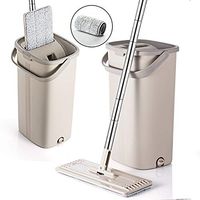 KIKBLW Squeeze Flat Mop, Smart Flat Dry Or Wet Mop Bucket for Home Kitchen Floor Cleaning Microfiber Mop with Self Cleaning System Bucket