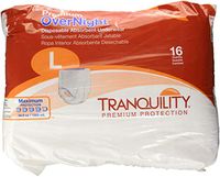 Tranquility Premium Overnight Disposable Absorbent Underwear (DAU) - LG - 16 ct, White