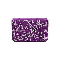 iHome iBT370 Portable Bluetooth Speaker System - Purple, White - Battery Rechargeable - USB (Renewed)