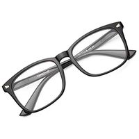 Gaoye Blue Light Blocking Computer Reading Glasses for Women Men Spring Hinge Anti Blue Ray Eyeglasses (Light Black, 1.0)