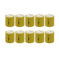 10x Exell 1/2D Size 1.2V 2500mAh NiCD Rechargeable Batteries with Tabs for medical instruments/equipment, electric razors, toothbrushes, radio controlled devices, electric tools