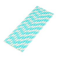 vLoveLife 100pcs Turquoise & White Biodegradable Paper Straws Striped Drinking Straws for Valentine's Day Wedding Birthday Party Celebrations Baby Shower Favors Supplies