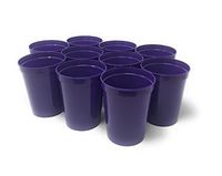 CSBD Stadium 16 oz. Plastic Cups, 10 Pack, Blank Reusable Drink Tumblers for Parties, Events, Marketing, Weddings, DIY Projects or BBQ Picnics, No BPA (Purple)