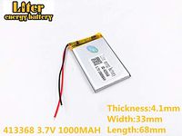 BIHUADE 3.7V 1000MAH 413368 Lithium Polymer Li-Po Rechargeable Battery for DIY Mp3 MP4 MP5 GPS