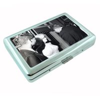 Marilyn Monroe John F. Kennedy Metal Silver Cigarette Case Holder Box D-439