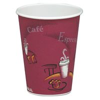 SOLO Cup Company Bistro Design Hot Drink Cups, Paper, 8 oz, Maroon
