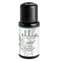 Ellia, Sage Aromatherapy Essential Oil, 15mL (.5 fl oz) 100% Pure, Therapeutic-Grade Sage (Salvia officinalis) Essential Oil, Purifying & Clarifying Properties, Warm & Astringent Scent