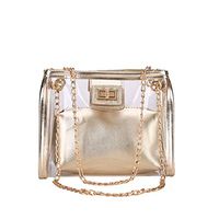 pollyhb Messenger Bag, Women Creative Jelly Transparent Bag Summer Small Square Bag Chain Messenger Bags