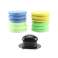 Microfiber Foam,12PCS with Grip Waxing Wax Polish Foam Round Shaped Waxing Polish Sponge for Clean Car Vehicle Auto Glass