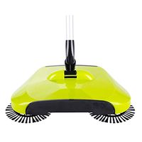 Kerocy New Automatic Hand Push Sweeper Broom Household Cleaning Without Electricity Mop (green)