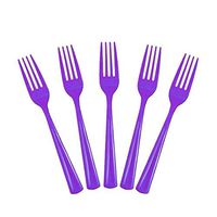 Purple Plastic Forks 150 Count Party Catering Picnic Disposable New