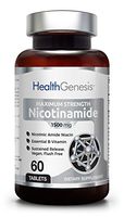 B3 Nicotinamide 1500 mg 60 Tabs Maximum Strength Slow Release - Natural Flush-Free Vitamin Formula | Gluten-Free Nicotinic Amide Niacin | Supports Skin Health | Healthy Cell Repair