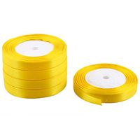 uxcell Polyester Room Decoration Gift Packing Crafting Satin Ribbon Roll Tape 5pcs Yellow