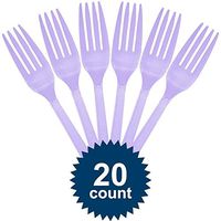Lavender Premium Weight Plastic Forks Pack of 20