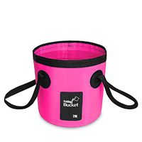 Trqqe Collapsible Water Barre Folding Portable Tub Car Cleaning Wash Bucket for Camping, Hiking,Fishing,Washing & Gardening (20L, pink)