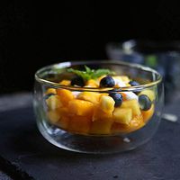 Bowl Transparent Glass Double-layer Heat-resistant Fruit Bowl | Household Anti-scalding Pudding Bowl | Compact, Safe, Healthy | Capacity 350ml | Suitable for Families, Kitchens Hotel tableware home no