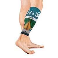 Stretch Sport Calf Sleeve Camping Design Protective Guard for Men Women - Best Footless Compression Socks for Shin Splints, Running,Basketball Football (1 Pair)