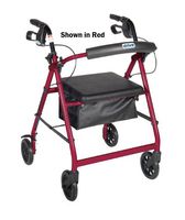 Rollator 4-Wheel with Pouch & Padded Seat Black - Drive