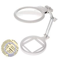 Portable Large Desktop Magnifying Glass 2X 6X Lens with LED Lights for Reading Inspection Hobby Jewelry Watch Repair Desk Lamp